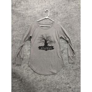 Harry Potter Universal Studio Long Sleeve Tee Grey Snape Lily Always Tree Small